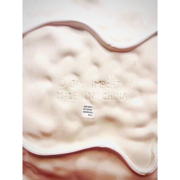 Vintage Jay Import Santa Cookie Platter Ceramic Christmas Tray 16” Plaid - Picture 8 of 14